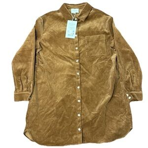 NWT Sezane Robe Sadie Caramel Corduroy Dress Size 36 US 4